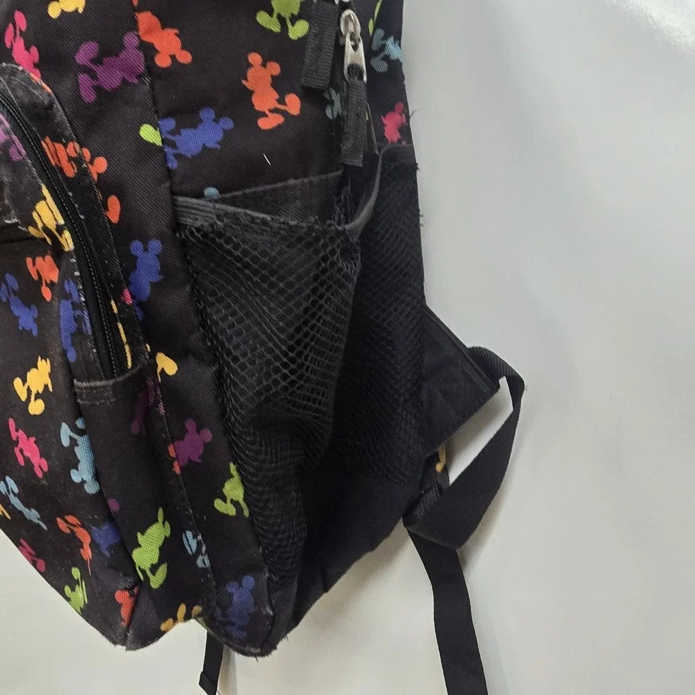 Walt Disney World Park Exclusive MICKEY‎ MOUSE Colorful Book Bag Backpack Black